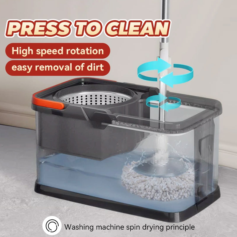 【4 mops percuma】 mok mop+mop baldi rumah keluli tahan karat mop besar masa penjimatan tahan lama dan tenaga kerja