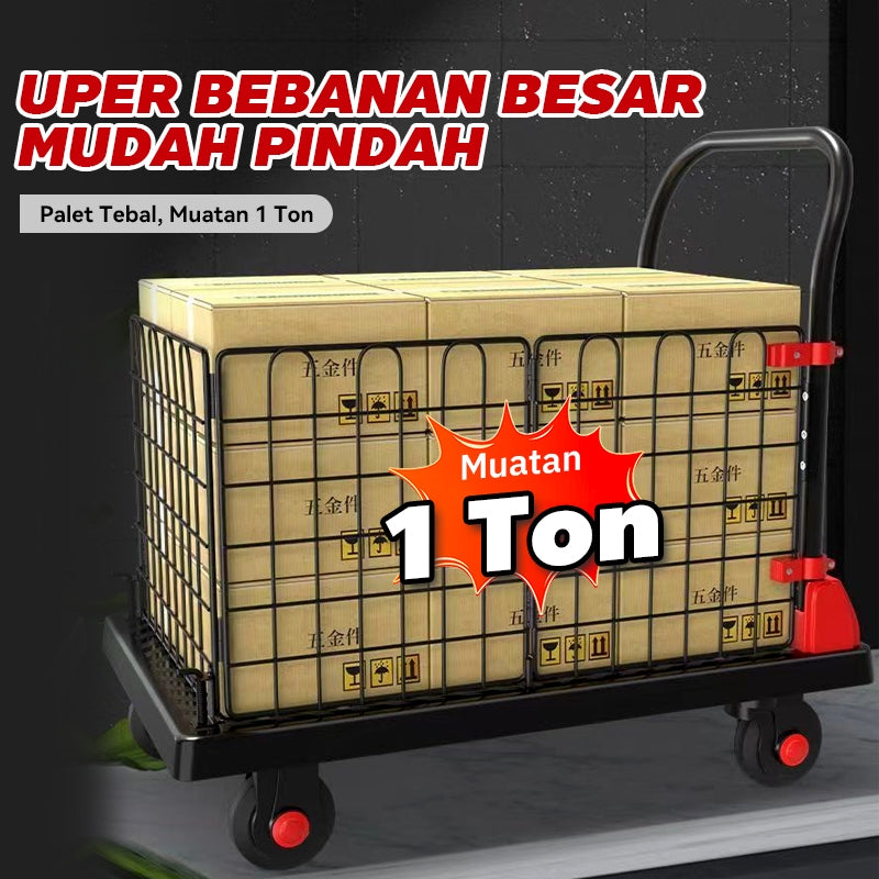 MOK Kereta Api Kapasiti membawa 800kg dengan Roda Senyap Pagar Tinggi (Penghantaran/Barang/Baldi Ekspres)