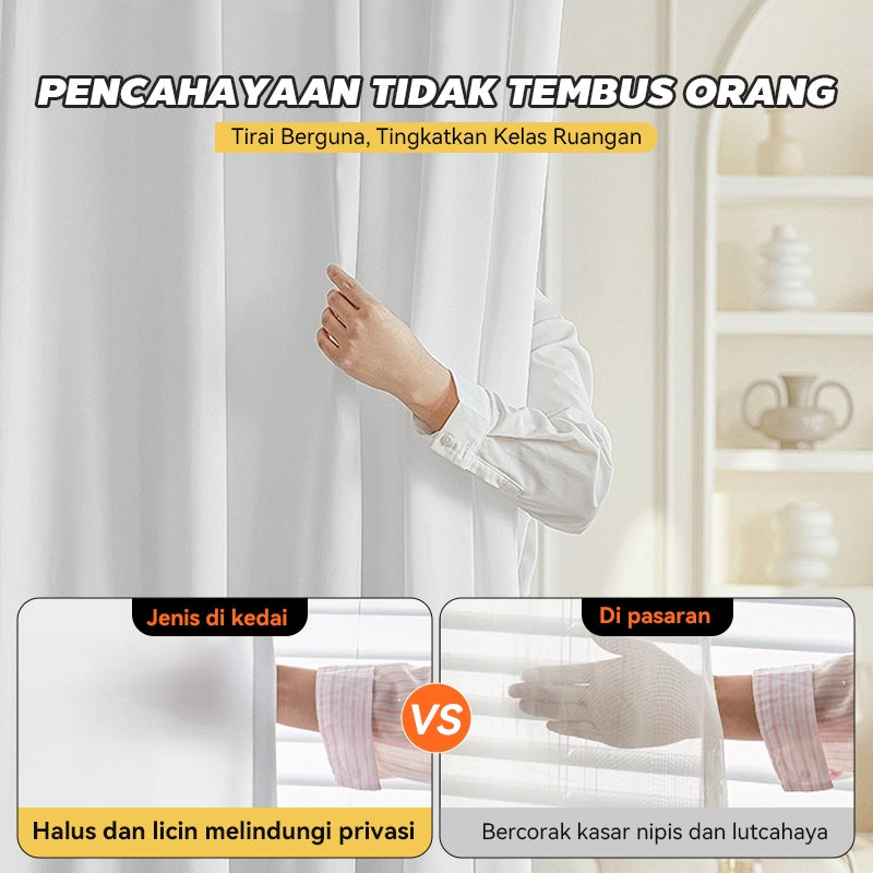 Mok 2m keluli u tirai bilik halangan putih/emas katil tirai teduhan kedai kecantikan stabil/tangki kesihatan