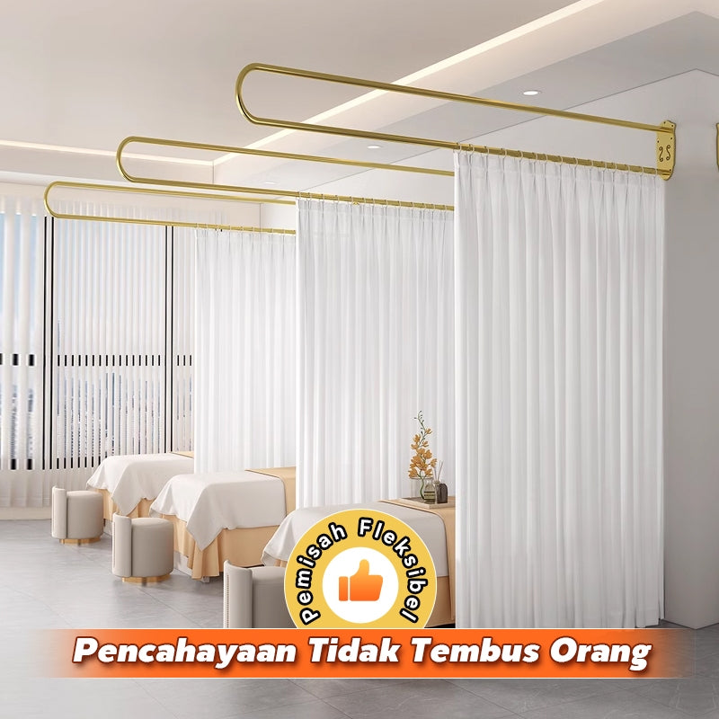 Mok 2m keluli u tirai bilik halangan putih/emas katil tirai teduhan kedai kecantikan stabil/tangki kesihatan