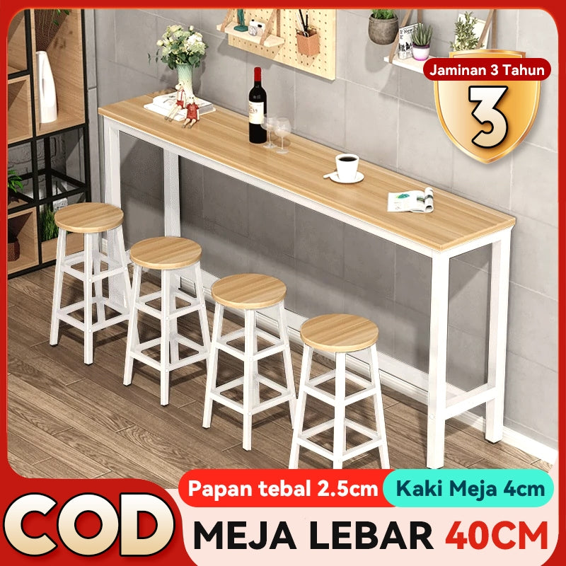 Mok 160*40*100cm Bar meja kerusi bersama meja dan kerusi balkoni/ruang tamu/bar/kedai teh susu