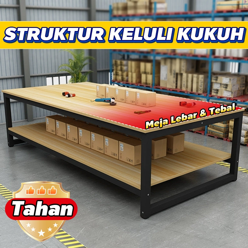 MOK 160*80*74cm keluli keluli kayu layer kerja meja pembungkusan meja/bengkel/gudang