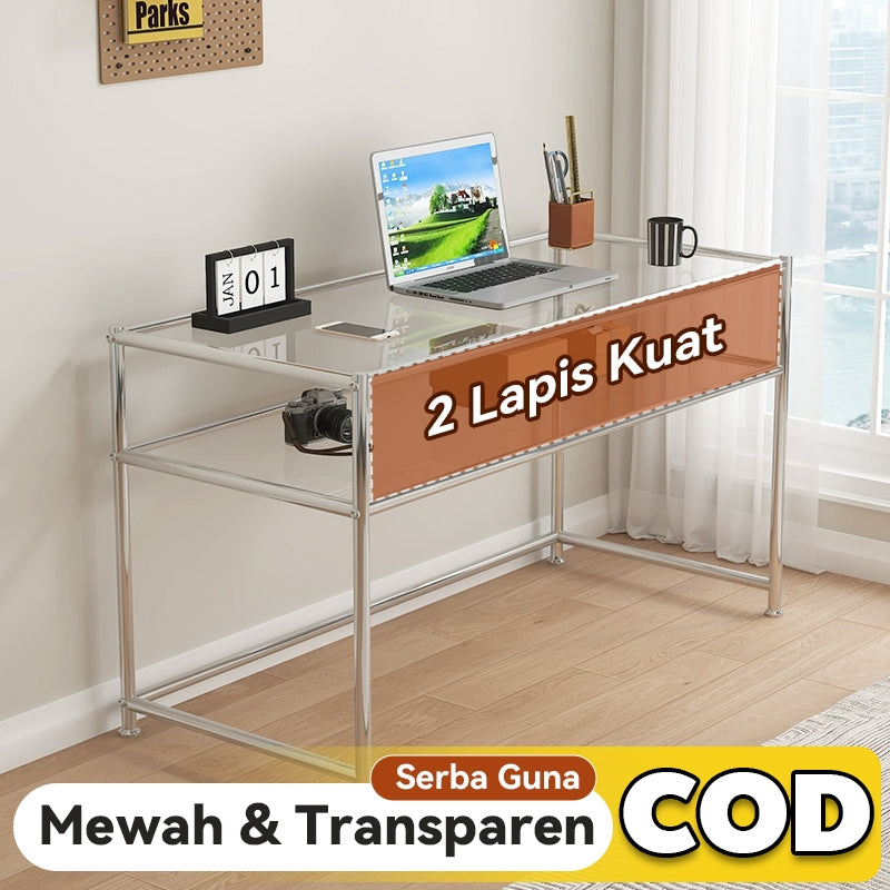 Mok 120*60*80cm Tiga warna Work Multifunctional Workbench Letupan Kaca Tebal Tunggal Keluli Tahan Karat