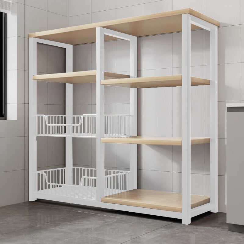 MOK 3 Layer Kitchen Rack & Wheels Microwave Oven Shelf Multi-Fungsi Rak Penyimpanan Rak Penyimpanan Rak Pendaratan Rak